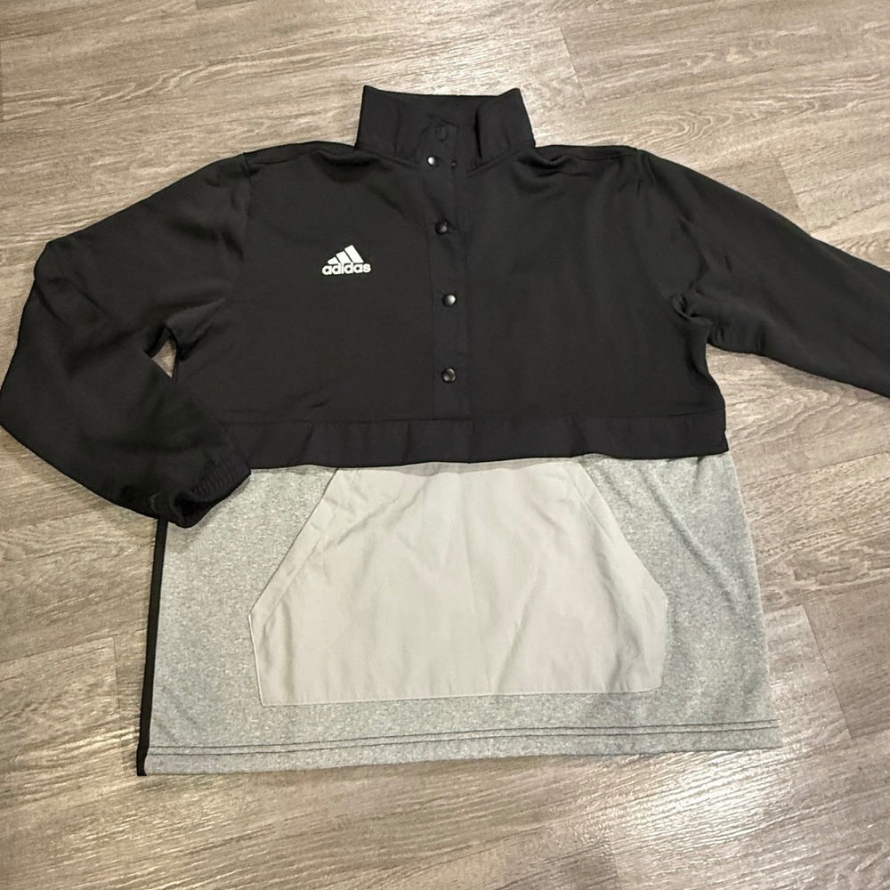 Adidas Men Black Grey Colorblock Pullover Jacket Primegreen Size XL